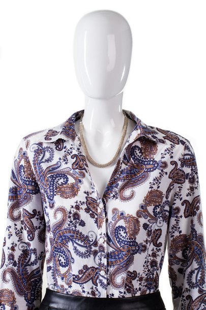 Necklace and shirt on mannequin. - Photo, Image