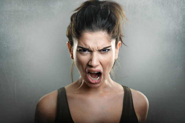 Scream of angry upset woman - Foto, Imagen