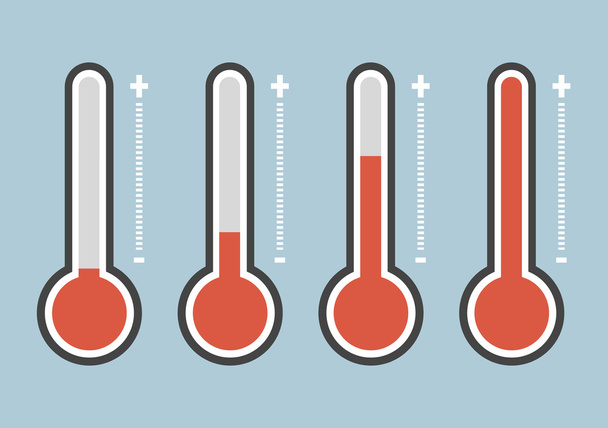 illustration of red thermometers with different levels,  - ベクター画像