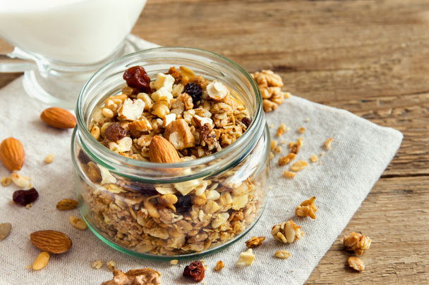 Homemade granola with nuts - Photo, image