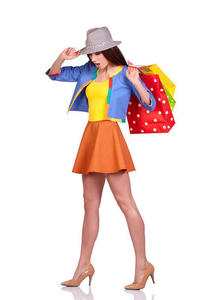 mujer con bolsas de compras - Foto, Imagen