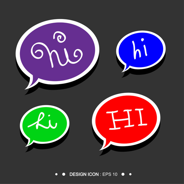 "Hi "handgeschreven ballon toespraak 6 geweldig voor elk gebruik. Vector Eps10. - Vector, afbeelding