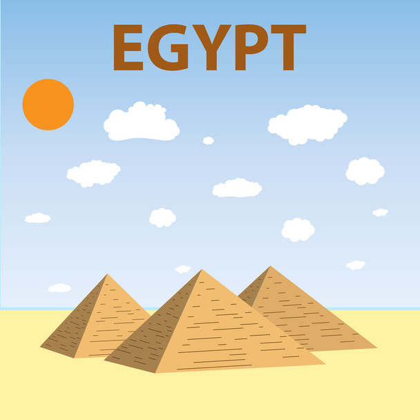 Ägyptische Pyramiden flaches Design - Vektor, Bild