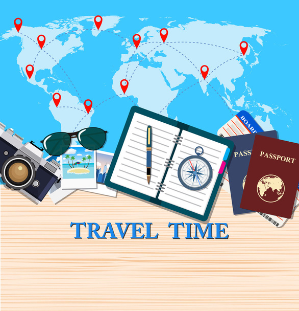 Travel and adventure template - Vector, Image