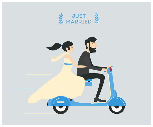 Matrimonio coppia in moto
 - Vettoriali, immagini