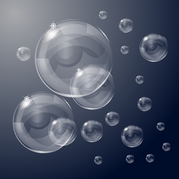Realistic soap bubbles set isolated vector illustration - Vettoriali, immagini