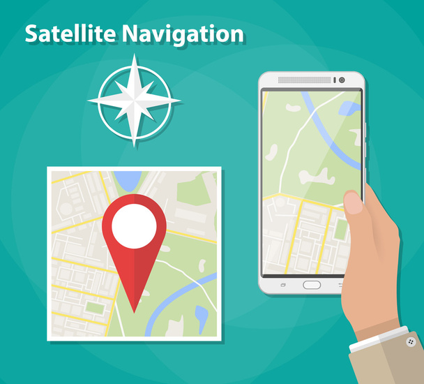 Mobil navigáció - Vektor, kép