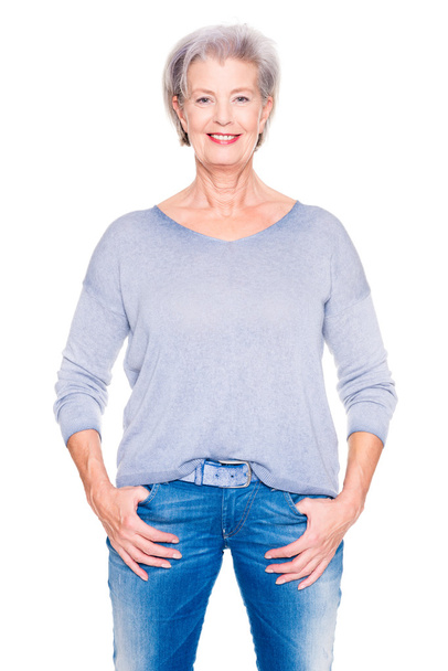 Senior woman standing - Foto, afbeelding