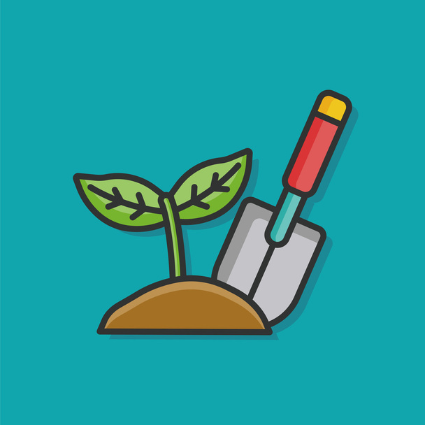 gardening shovel knife tool icon - Vektor, kép
