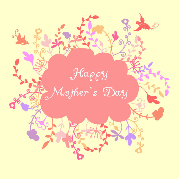 Щасливий День матері Векторні ілюстрації. Вітальна листівка
 - Вектор, зображення