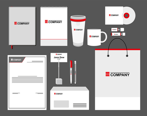 Corporate identity template set. Business stationery mock-up with logo. Branding design. - Vector, Image