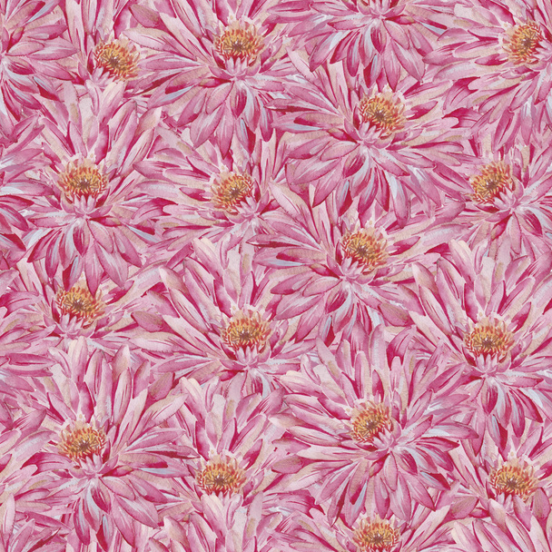 Chrysanthemum. Watercolor seamless pattern. - Foto, imagen