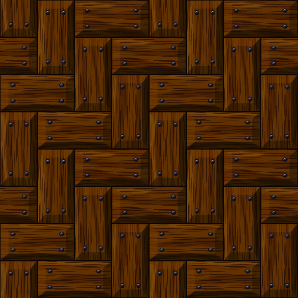 naadloze houten paneel deur textuur met nagels - Vector, afbeelding
