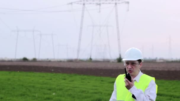 Engineer supervisor between transmission line - Footage, Video