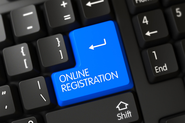 Online regisztrációs billentyűzete. - Fotó, kép