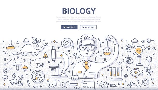 Biology Doodle Concept - Vector, Image