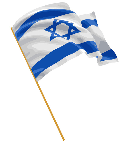 3D Israeli flag with fabric surface texture - Vektor, Bild