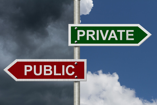 Private versus publieke - Foto, afbeelding
