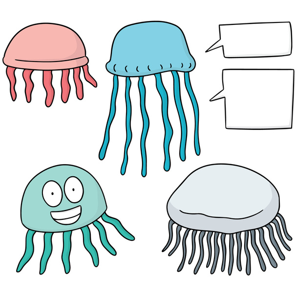 векторный набор медуз - Вектор,изображение