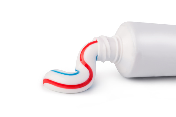 σωληνάριο οδοντόκρεμας σε λευκό φόντο - Φωτογραφία, εικόνα