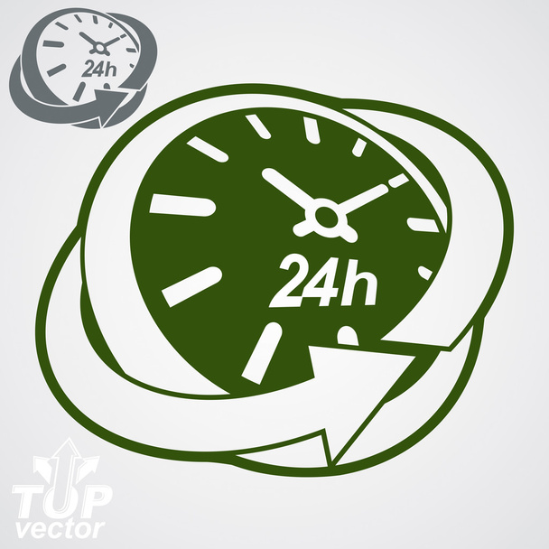 Round 24 horas relógio
 - Vetor, Imagem
