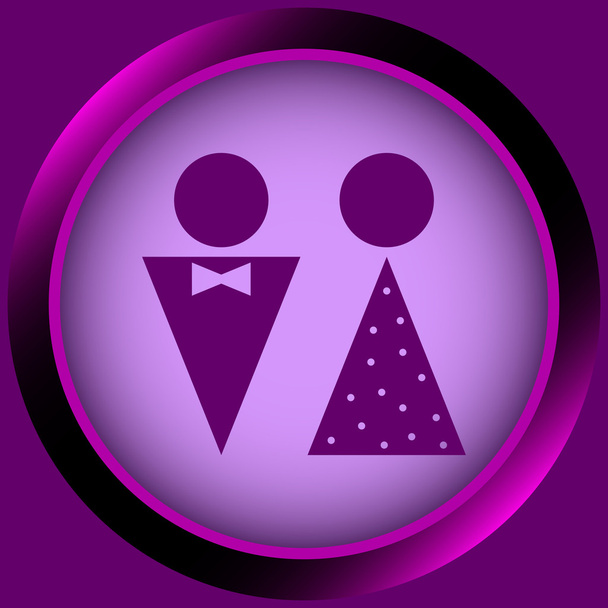 Icon violet man and woman sign - Vector, Image