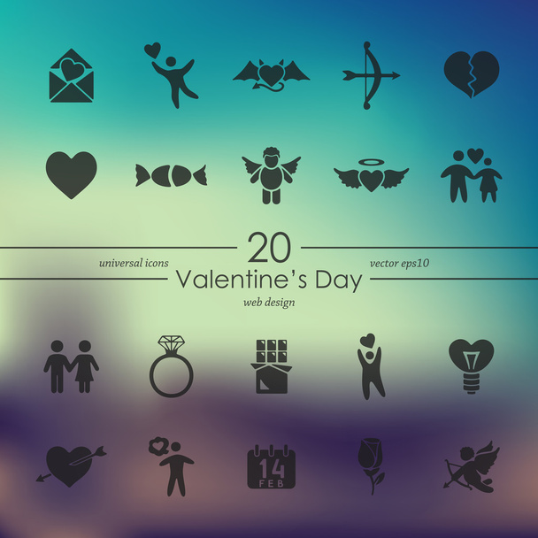 Набор икон ко Дню Святого Валентина
 - Вектор,изображение
