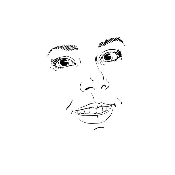 Handgezeichnete Abbildung des Gesichts  - Vektor, Bild