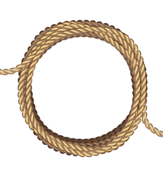 round  frame of ropes isolated on white. Marine  good mood - Vettoriali, immagini