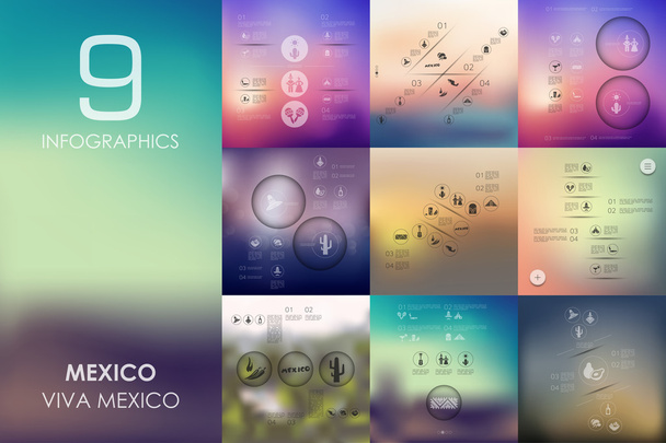 Mexico infographic with unfocused background - Vector, Image