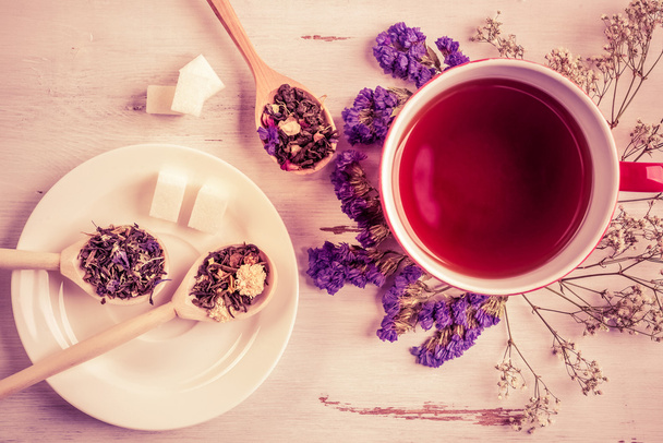 Herbal tea with herbs  - Fotoğraf, Görsel