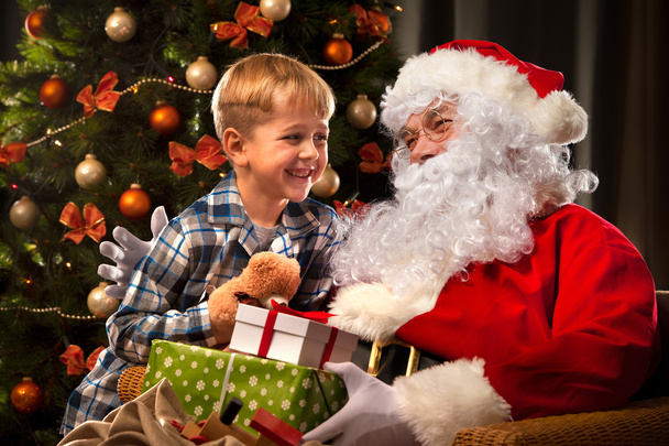 Santa Claus and a little boy - Fotoğraf, Görsel