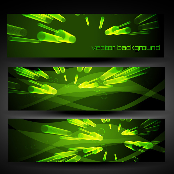 vector green abstract banner set 5 - Vektor, Bild