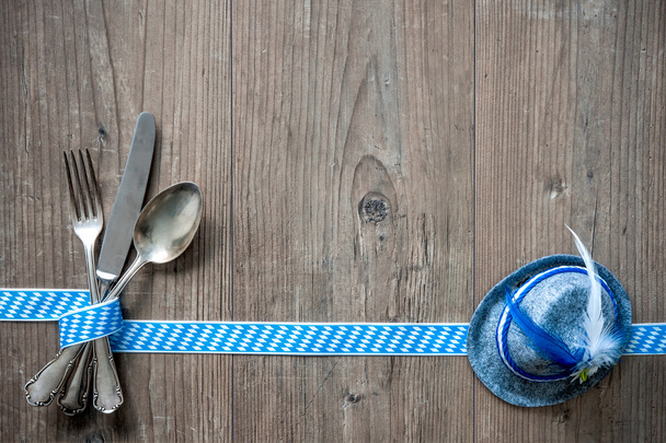 Bavarian cutlery on wooden table - Zdjęcie, obraz