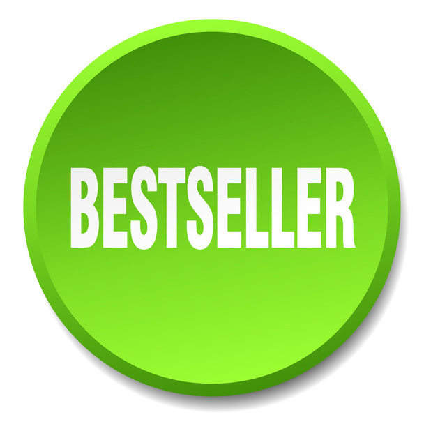 bestseller green round flat isolated push button - Vector, afbeelding