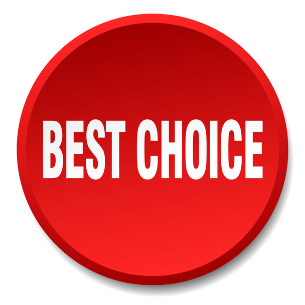 best choice red round flat isolated push button - Vektör, Görsel