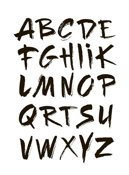 Hand drawn alphabet in retro style. ABC for your design. Letters of the alphabet written with a brush. - Vektor, obrázek