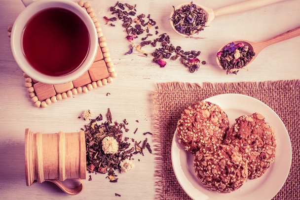 Herbal tea with herbs  - Фото, изображение