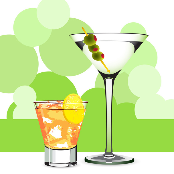 Martini and cocktail - Vector, afbeelding