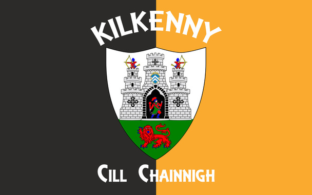 Vlag Kilkenny is een stad in zuidoostelijk deel van Ierland - Foto, afbeelding