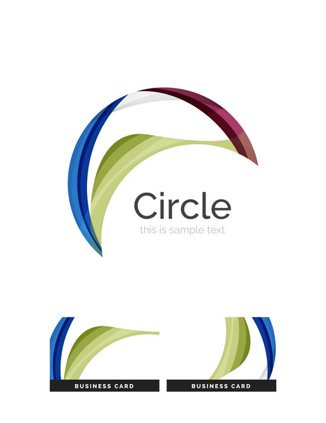 Логотип круга. Прозрачные перекрывающиеся формы завихрения. Современная икона бизнеса
 - Вектор,изображение