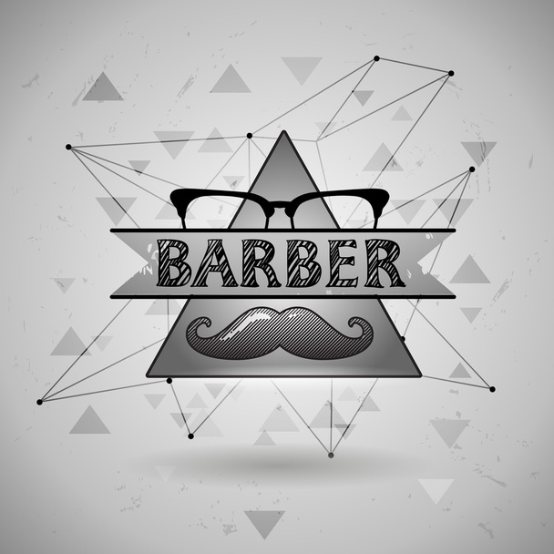 vector hipster Mustaches Space triangle mystic galaxy astral triangle engraving. old barber pole sign. - Vector, Image