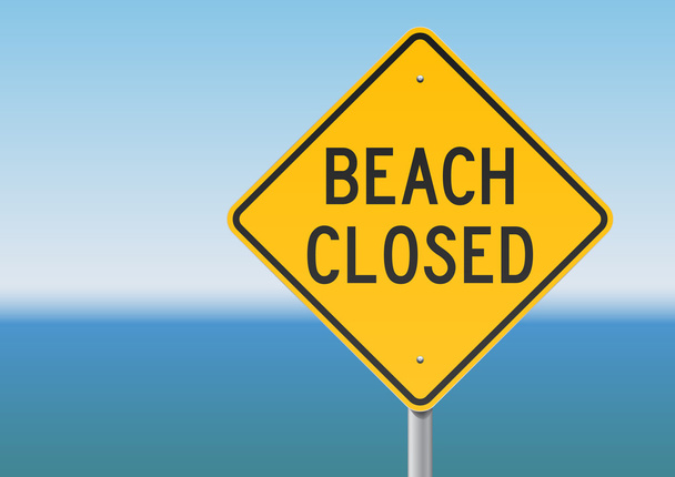 παραλία κλειστό σημάδι - Διάνυσμα, εικόνα