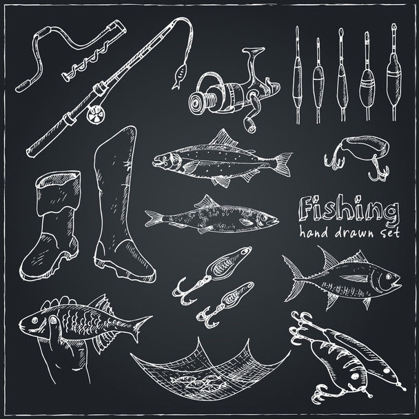 Fishing tackle tools.   - Vektor, kép