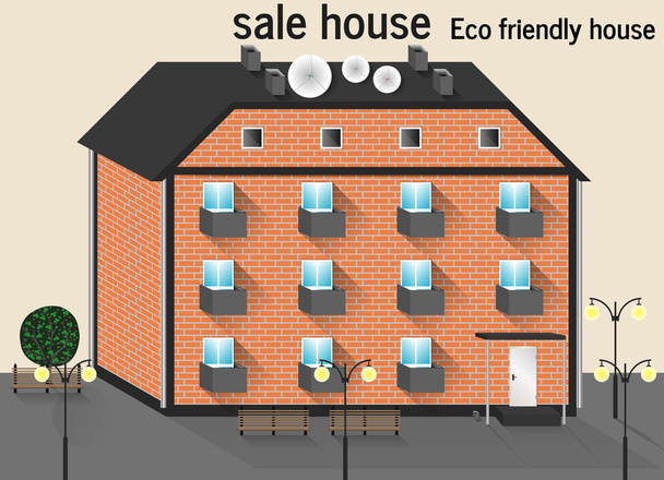 eco friendly house - Vector, Imagen