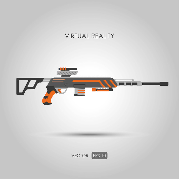 Rifle de francotirador. Pistola para el sistema de realidad virtual. Armas de videojuegos
 - Vector, Imagen