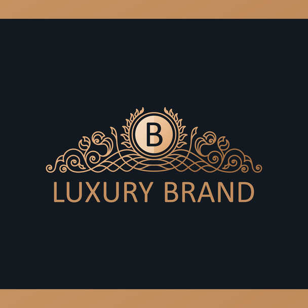 Kalligrafisches Luxus-Logo. Emblem elegante Dekorelemente. Jahrgang - Vektor, Bild