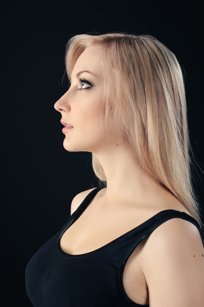 Beauty blonde on black - Photo, image