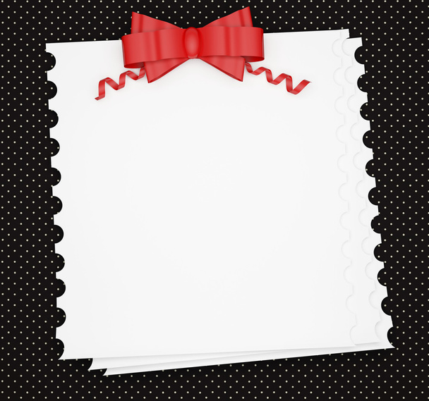 Vintage wedding (holiday) paper background with red bow. - Foto, Imagen