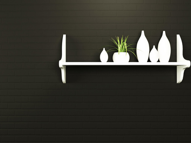 A nice shelf with the vases - Φωτογραφία, εικόνα